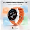 NONE Smartwatch rotondo arancione WX18ARAN con microfono integrato, chiamate Bluetooth, monitoraggio della frequenza cardiaca e del sonno, orologio sportivo per IOS e Android, ideale per lo stile di vita