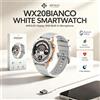 NONE Smartwatch Robusto Bianco WX20BIANCO AMOLED con Chiamata Bluetooth, 123 Modalità Sportive, Monitoraggio Frequenza Cardiaca e Stress, Orologio da Polso per Attività all'Aperto per Android e iOS