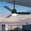 Jelena Ventilatore da soffitto per esterni Jelena da 42 pollici con luce LED e telecomando, ventilatore sospeso per gazebo con gancio, per pergola, veranda, camera da letto, soggiorno, ventilatori da