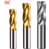 BB Angoli per sgrossatura HSS 3 4 Denti a passo fine per scanalature Lavorazione dell'acciaio in alluminio Rivestimento TiN Strumento metallico a bassa velocità 6mm 7mm 8mm 10 12