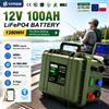 SYPOOE Batteria LiFePO4 12V 100Ah 150Ah 200Ah con BMS Bluetooth, 6000 Cicli, Impermeabile, Batteria al Litio Solare per Barche e Motori da Pesca