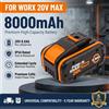 Batteria di ricambio agli ioni di litio a ricarica rapida da 20V 8000mAh per utensili elettrici Worx 20V WA3551 WA3551.1 WA3553 WA3641 WX373