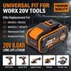 Batteria al Litio Ricaricabile Originale 20V 8.0Ah ad Alta Capacità, Adatta per Sostituire le Batterie degli Attrezzi da Giardino dei Modelli Worx WA3553 WA3551 WA3553.1 WA3570