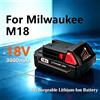 DAWEIKALA Batteria di ricambio al litio da 18 V 3,0 Ah per utensili elettrici Milwaukee serie M18, batteria ricaricabile ad alta capacità da 3000 mAh, protezione con circuito di sicurezza multiplo, compatibile