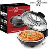 klaif Macchina Elettrica per Pizza Klaif 420 ℃ Forno per Pizza da 12 Pollici con 1200W, 5 Livelli di Temperatura Separati, Piastra in Pietra Resistente alle Fiamme, Cottura in 10 Minuti
