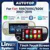 AUTOTOP Autoradio Multimediale Linux da 7 Pollici con WiFi, Carplay Wireless e Android Auto per Fiat 500 500C Abarth 2007-2015, BT, DSP, Telecamera di Retromarcia, Navigazione GPS