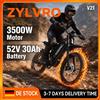 ZYLVRO V21 Bici Elettrica per Adulti, Motore da 3500W, Batteria Rimovibile da 52V 30Ah, Pneumatico Fuoristrada da 17", Autonomia Massima 160 km, Velocità Massima 50 km/h, Doppia Sospensione e Freno a