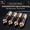 YYAUDIO Connettore RCA Maschio Placcato in Oro 24K di Alta Qualità con Blocco, Adattatore per Cavi Audio Video Hifi, AMP, TV, AV, DVD, Segnale DIY