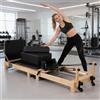 UOSU Letto Pilates Pieghevole in Legno Portatile, Attrezzatura Multifunzione per l'Allenamento del Core per il Fitness Indoor Europeo, Macchina Pilates per Casa - Set Completo per Forza, Flessibilità e