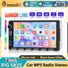 Podofo Autoradio 2 DIN con Mirror Link Cablato, Lettore Multimediale per Auto con Tasti a Pianoforte, Lettore MP5 Universale, Radio FM, Effetto EQ, Ricarica USB, Scheda SD