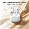 NONE WETECH WP422 Auricolari True Wireless Bluetooth 5.3, 2.5 ore di riproduzione singola, microfono HD, ricarica Type-C, semi-in-ear, auricolari Bluetooth portatili per lo sport.