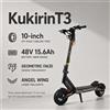 Kukirin Nuovo Monopattino Elettrico Pieghevole a Doppio Ammortizzatore Kukirin T3 per Adulti, Batteria Grande 48V15.6AH, Pneumatici a Vuoto da 10 Pollici, Autonomia Massima 58KM, Faro Anteriore Colorato, Luce