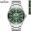 NORTH EDGE Nuovo Orologio Subacqueo NORTH EDGE TRITON a Energia Solare con Abbinamento Colori, Orologio al Quarzo di Lusso da Uomo, Cassa in Acciaio Inossidabile 316L, Impermeabile 300M