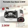 NONE Fornello a Gas Portatile 2.5KW Alimentato a Butano con Custodia per il Trasporto, Fiamma Regolabile per Campeggio, Picnic, Escursionismo e Cucina all'Aperto