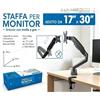 NONE Supporto da scrivania per monitor con braccio a molla a gas regolabile, orientabile e inclinabile, per schermi da 17-30 pollici, supporto per monitor resistente.