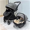 LUVCHAIN Passeggino portatile High-view, passeggino multifunzionale 2 in 1 con seggiolino auto, viene fornito con un pacchetto regalo gratuito per passeggino.