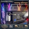 NONE Macchina del fumo DMX512 da 1500W con spina EU, professionale per palcoscenico, con telecomando per DJ, discoteche, feste, matrimoni, bar e club