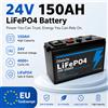 Ddadache Batteria al Litio Ferro Fosfato 24V 150Ah con oltre 4000 cicli di carica, BMS integrato, per Camper, Pannelli Solari e Applicazioni Marine