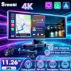Srnubi 10.26/11.26" Carplay per Auto Android Auto DVR Telecamera 4K Dash Cam Android Auto Registratore Video di Guida Navigazione GPS Cruscotto