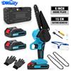 DWiusty Motosega Cordless Mini DWiusty 550W, Sega Elettrica Portatile con 2 Batterie, Lubrificazione Automatica, 5 Dispositivi di Sicurezza per Taglio Legno e Potatura Alberi