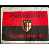 bandiera 90x140 cm cir bandiera rosso nera tifoso milan festa scudetto tricolore