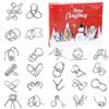 JOKILY Calendario dell'Avvento 2025, calendario natalizio da 24 pezzi, puzzle in metallo, calendario dell'Avvento 3D Brainteaser IQ, giochi di puzzle in metallo, set per bambini, regalo di Natale