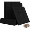 Relaxdays bacheca in Feltro 12 pz, Quadrati autoadesivi 30x30x0,9 cm, Parete in Feltro con 100 puntine, Nero