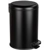 Wenko Pattumiera da cucina Leman, 20 litri, pattumiera con chiusura automatica, a pedale, inserto rimovibile, in acciaio verniciato, 30.5x44x37.5 cm, Nero opaco