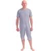 FERRUCCI COMFORT Pigiama Tutone Sanitario estivo con 3 Zip in Cotone a Maniche Corte e Pantalone Corto - 9008/6 - Made in Italy - Adatto agli anziani (XXL, Azzurro)