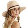 DRESHOW Donna Visiera Sole Cappello Ampio Tesa Cappello Regolabile Pieghevole Coda di Cavallo Spiaggia Cappello Estate UV Protezione All'aperto Cappello UPF 50+