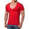 ReRock Maglietta da uomo RR-1315 per Young & Rich 1315 con scollo a V profondo, tinta unita, da S a 3XL