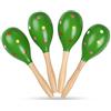 TDOCK Maracas, 4 maracas in legno da 22,9 cm (pois verdi)