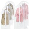 Chuner Custodia per abbigliamento 6 pezzi, 2 misure: 60 x 140 cm / 60 x 100 cm, antipolvere, impermeabile con cerniera, protezione per vestiti, sacca da appendere