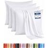Utopia Bedding - Federe Set Di 4 Copricuscino - 40 x 40 cm - Bianco