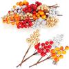 com-four® 20x rami decorativi, rami decorativi in 4 colori con bacche | Accessori fai da te per ghirlande e composizioni - decorazioni sparse