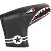 Jrpzcv 1Pc Pelle PU Nera con Magnete Un Forma di Squalo Coperchio della Testata del Putter della del Golf