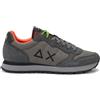 SUN 68 SUN68 Tom Fluo Sneakers Uomo in Pelle e Tessuto con Dettagli Fluo Grigio Scuro Z46102-47