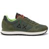 SUN 68 SUN68 Tom Fluo Sneakers Uomo in Pelle e Tessuto con Dettagli Fluo Militare Scuro Z46102-74
