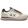 SUN 68 SUN68 Tom Solid Sneakers Uomo in Pelle e Tessuto Bianco Panna Z46101-31