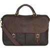 BARBOUR WAX LEATHER BRIEFCASE OLIVE