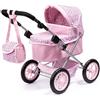 Bayer Design 13002AA Carrozzina per Bambole Trendy, Passeggino per Bambole con borsa, regolabile in altezza, pieghevole, Motivo leopardo