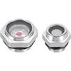 PATIKIL Olio Mirino Vetro 2pz 1/4 1/2 Maschio Filettato Lega Olio Liquido Livello Indicatore Olio Indicatore per Pompa Aria Compressore Raccordi