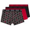 Hugo Trunk Triplet Design Confezione da Tre Boxer Aderenti in Cotone Elasticizzato con Gamba Corta e Logo in Vita