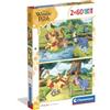 Clementoni - Puzzle 2x60 Pezzi Supercolor, per Bambini 4+ Anni, Illustrazione Disney Winnie the Pooh, Idea Regalo, Made in Italy, 27x18,5 cm, 24838