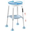 VEVOR Sgabello da Doccia Sedile da Bagno Rotondo Girevole 360° Antiscivolo, Sedia da Bagno Altezza Regolabile, Carico 158,8 kg, Vasca da Bagno, Doccia, Senza Schienale, Ausilio per Mobilità Ridotta