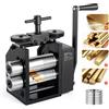VEVOR Laminatoio a Rulli 4 in 1 Manuale per Creazione di Gioielli Fai Da Te, Laminazione Rotondo Piatto Quadrato Semicircolare per Pressatura, Spessore Regolabile da 0,03 a 7 mm, per Metalli Duttili