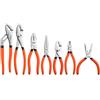 VEVOR Set di Pinze da 7 Pezzi con Ganasce in Acciaio al Carbonio Lucidato, per Fai Da Te e Professionali, a Snodo Scanalato, Scorrevole, Combinate, Diagonali, a Becco Lungo, Impugnature Antiscivolo
