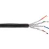 InLine® 70300P Cavo per installazione esterna Cat.7a, S/FTP (PiMF) 4x2x0,58 AWG23 rame, 1200MHz, guaina PE nera, 300m