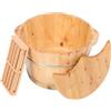 GALPADA Bacinella per Pedicure in Legno, Vasca Piedi Termica per Casa | Legno Khaki, Coperchio e Massaggiatore, Facile da Pulire, Non Permeabile e Salvaspazio