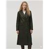 Fatto a mano Cappotto donna pelle nero fatto a mano pelle di agnello morbido casual...